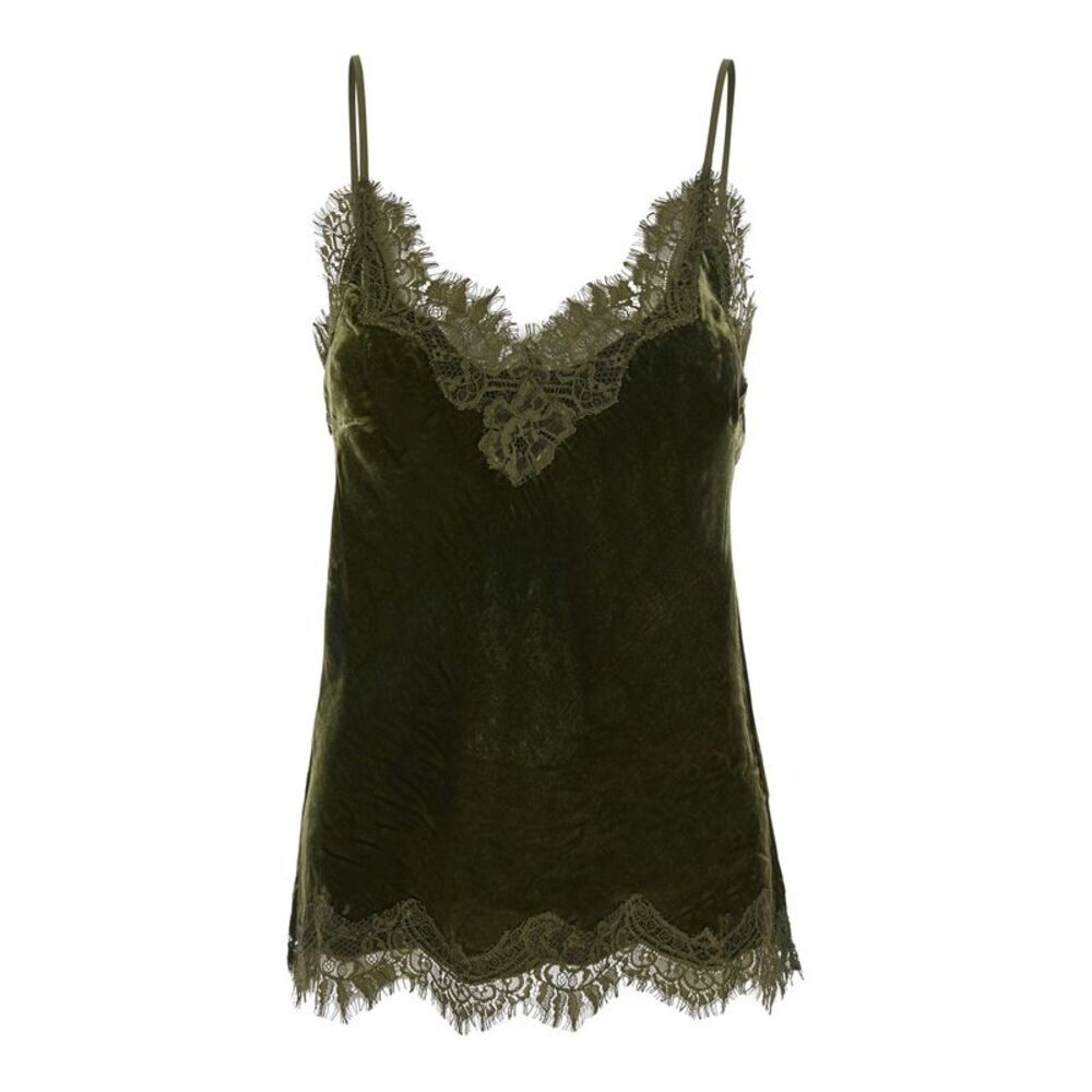 Gold Hawk Women Velvet Shirt With Refined Details In Green For Women